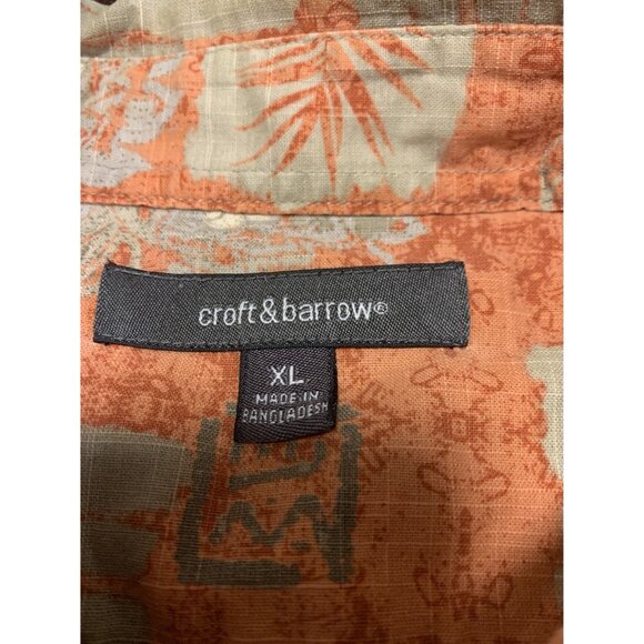 Croft & Barrow XL Cotton Tropical Aztec Casual Shirt Classic - Picture 5 of 8